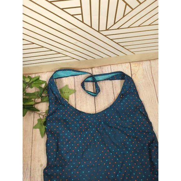 Nike Mesh Shoulder Reversible Sports Gym Workout Beach Bag Tote Blue Teal Logo - Picture 3 of 8